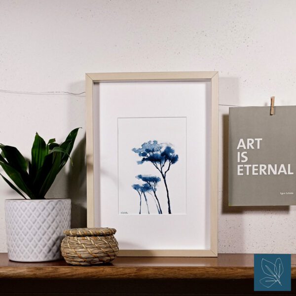 PN-II-blue-decor Pine trees II giclée print