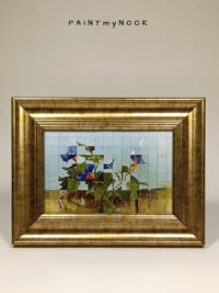 A mini collage featuring floral pattern, framed
