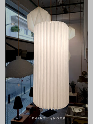 A cylindrical origami lampshade