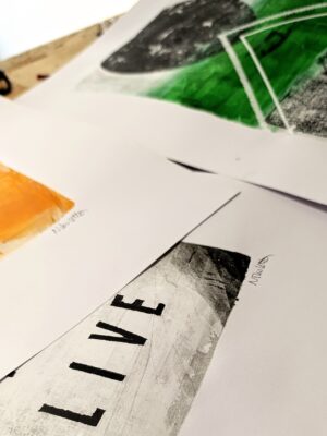 WE'VE MET BEFORE HAVEN'T WE monoprint