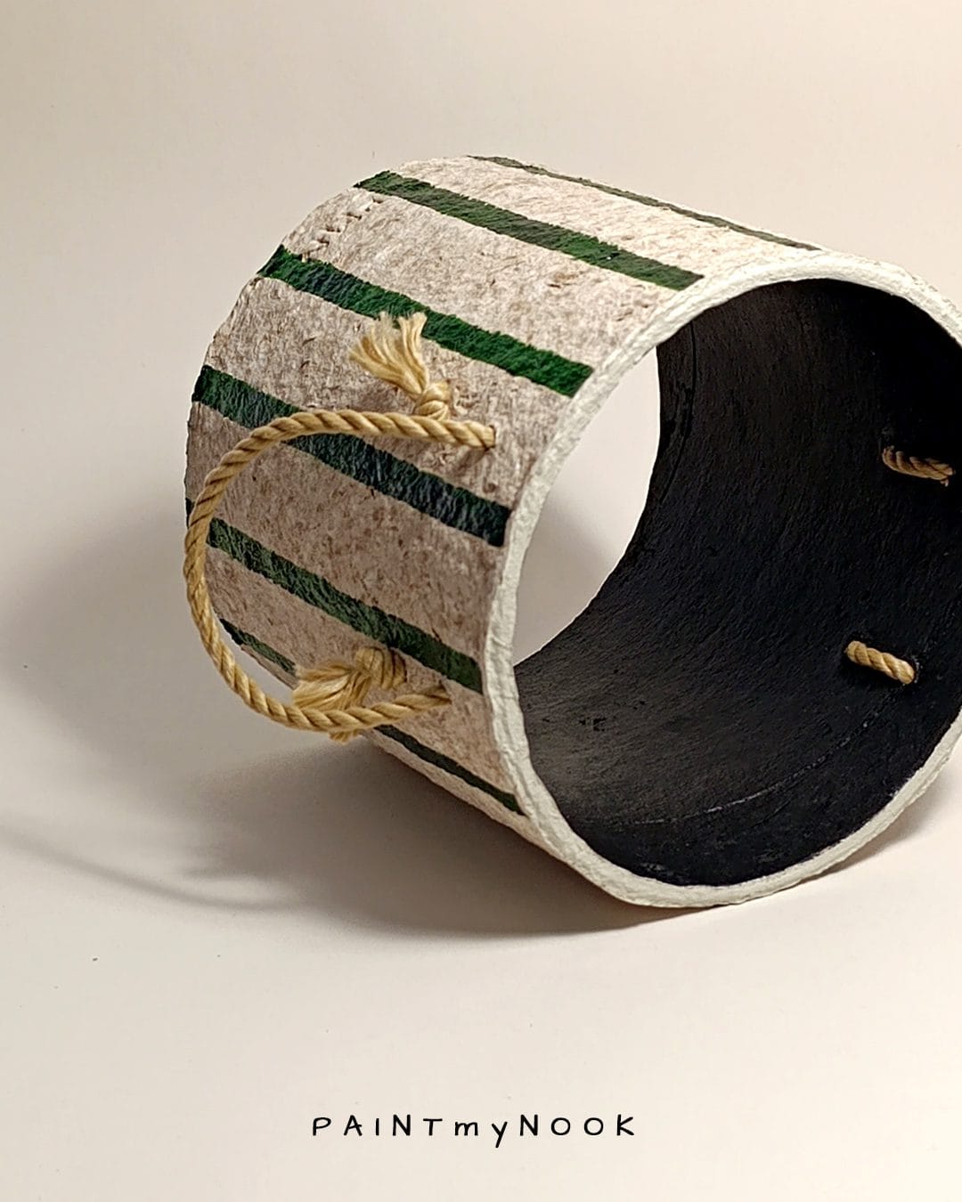 Green Stripes planter cover - Image 2