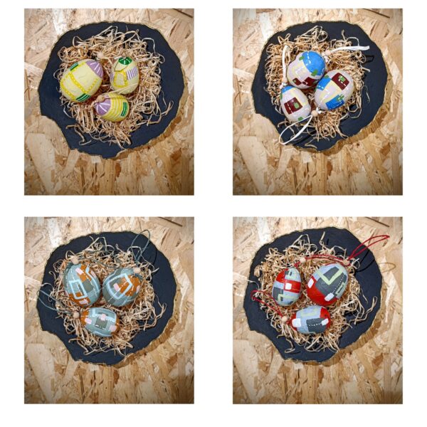 multi-color decorative easter eggs, handpainted
