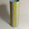 Sunray vase A handpainted papier mache vase, with lemon yellow stripes