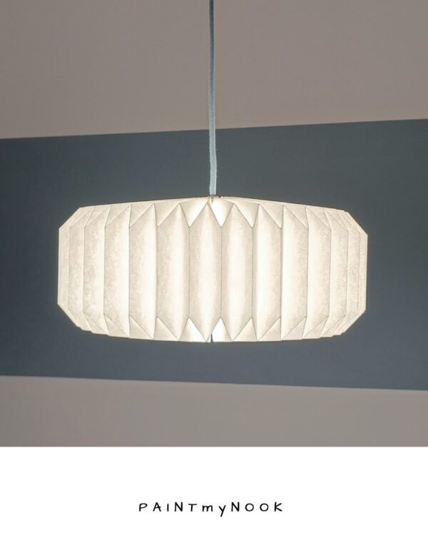 Rondo pendant on Circular origami paper lampshade