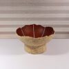 maroon side Maroon red papier mache bowl