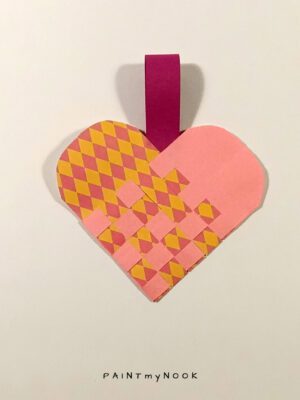 Multicolor handmade paperwoven heart