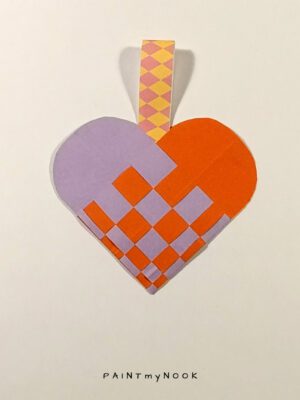 Multicolor handmade paperwoven heart