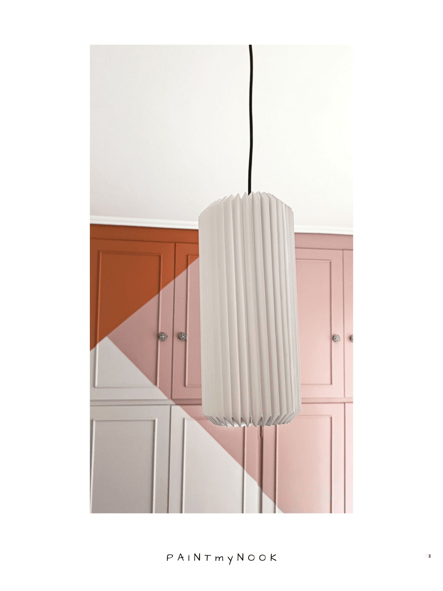 a cylindrical origami paper lamp